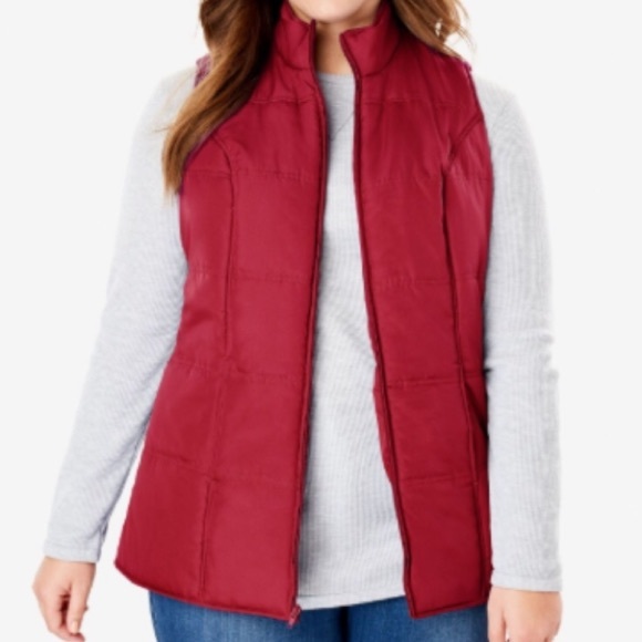 Jackets & Blazers - NWT 14/16 Puffer vest, red